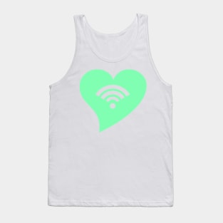 Mint Green WiFi Heart Tank Top